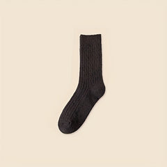 7 Pairs Solid Mid Tube Socks Women's Stockings