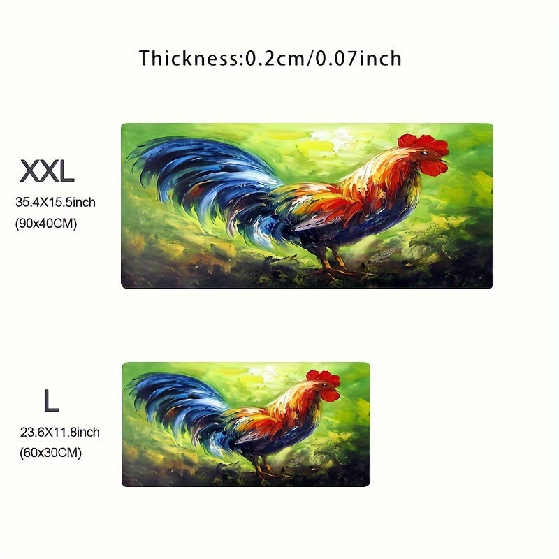 Big Rooster Mouse Pad Laptop Gaming Accessories Rubber Keyboard Pad Mousepad