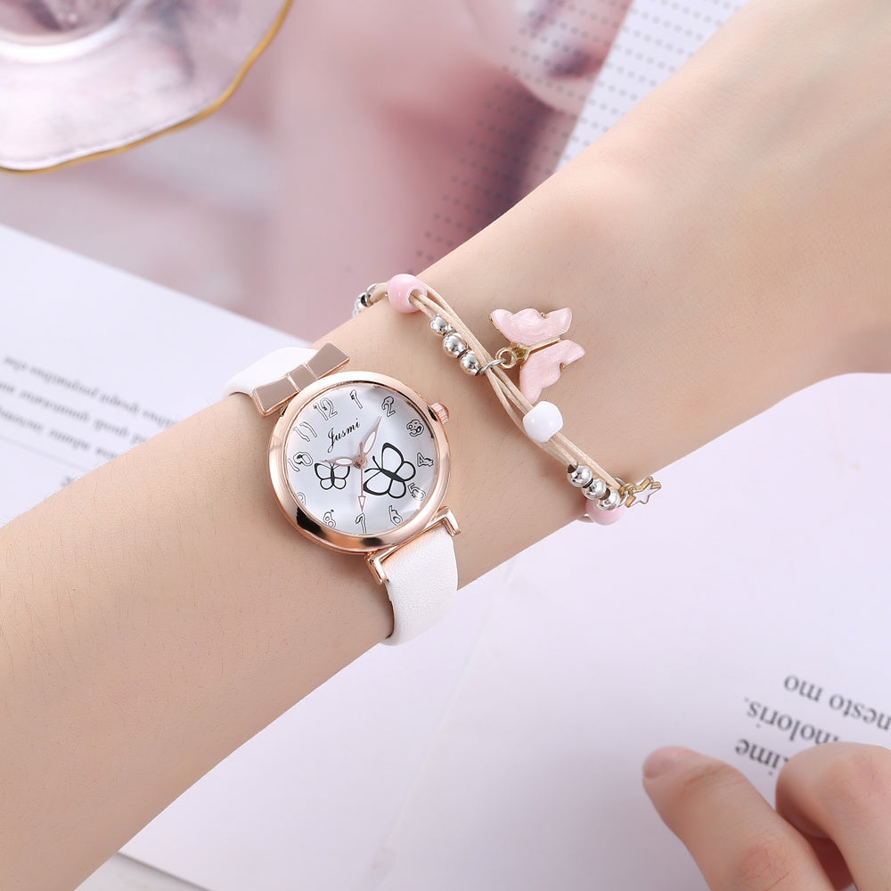 Toddler Girls Circle Butterfly Quartz Watch