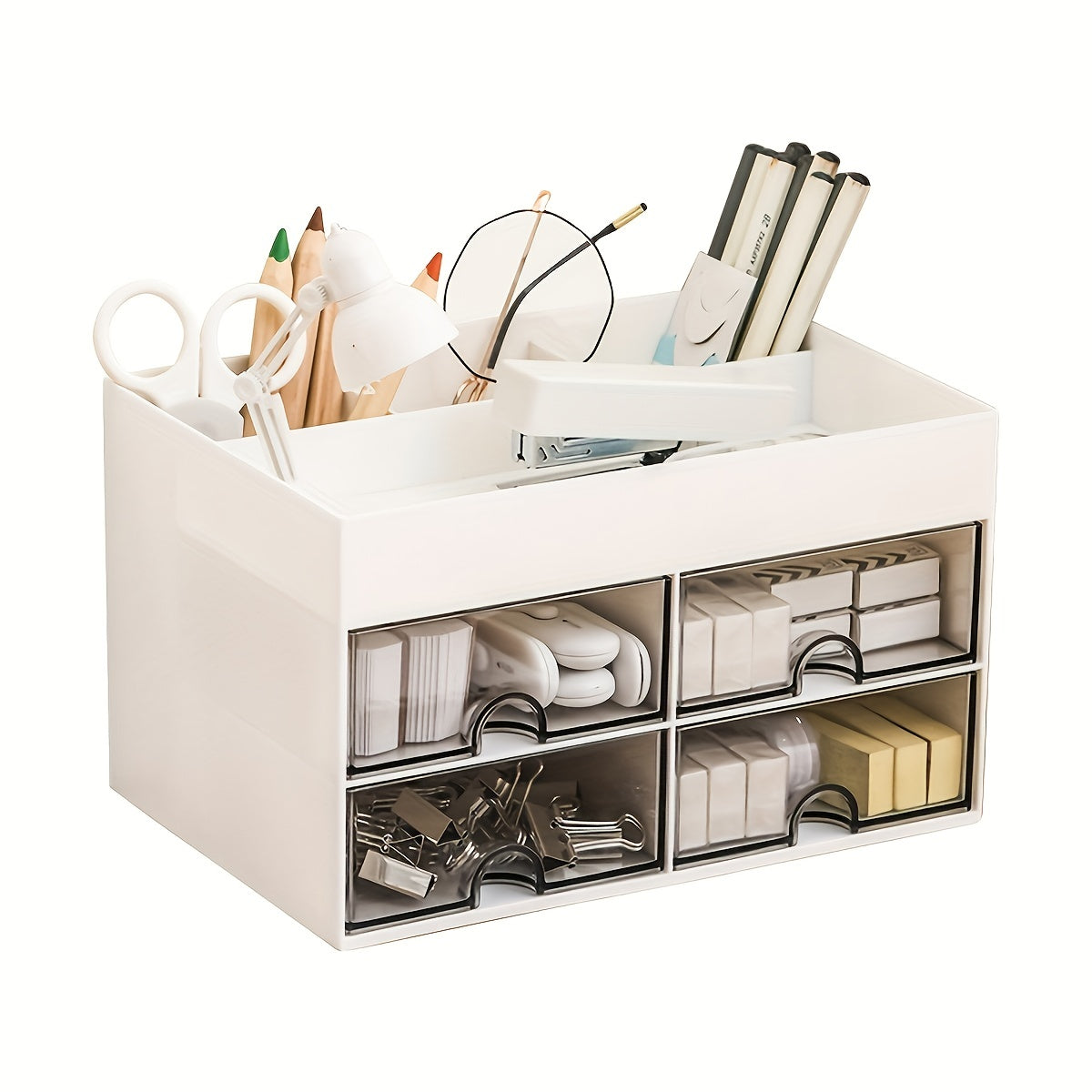 Double Layer Desktop Organizer Drawer Storage Box