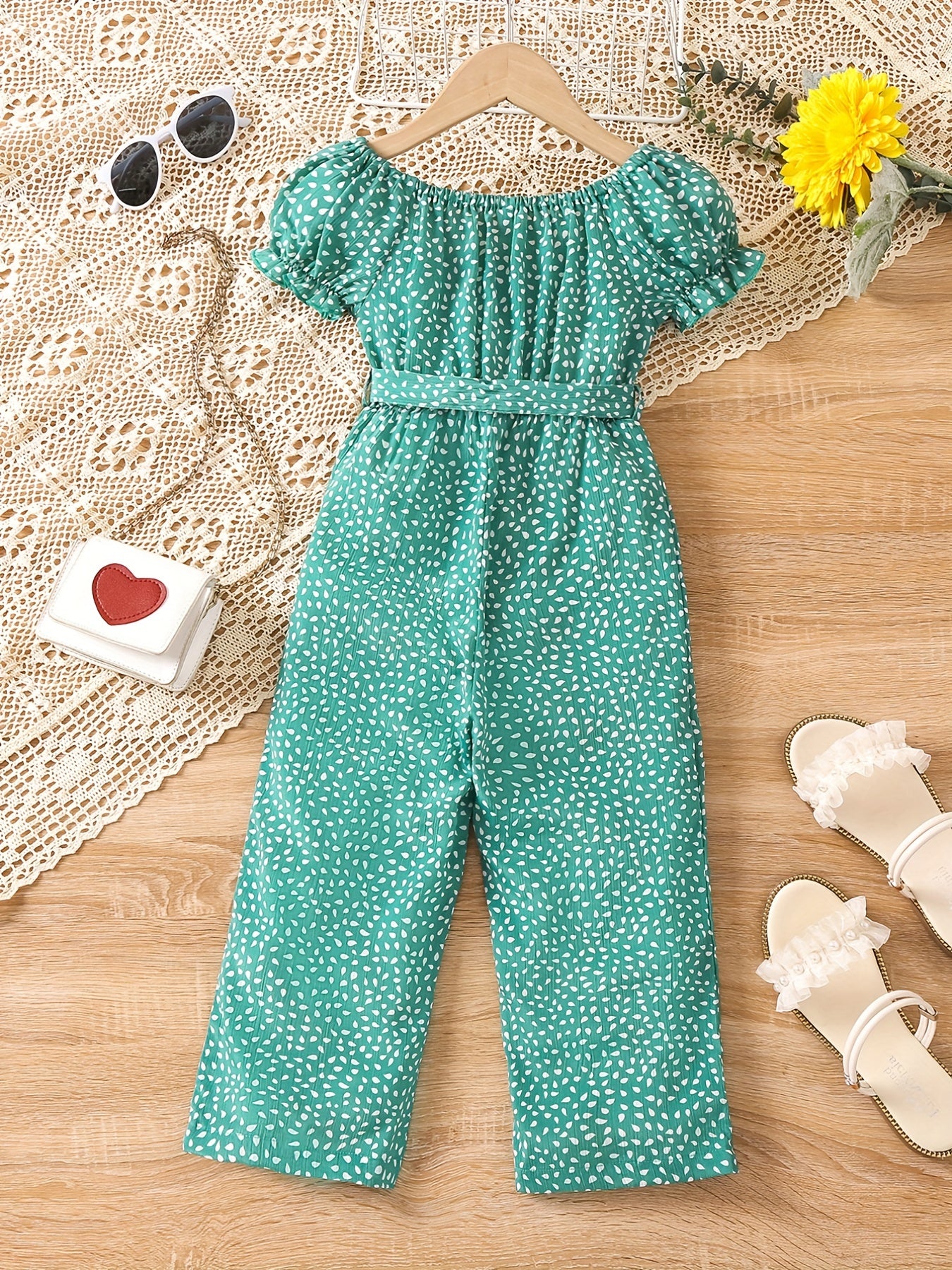 Toddler Girls Off Shoulder Rompers Jumpsuits For Beach Vacation