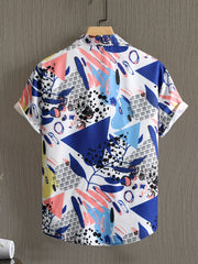 Tropical Plant Hawaiian Shirt Men s Casual Allover Print Button Up