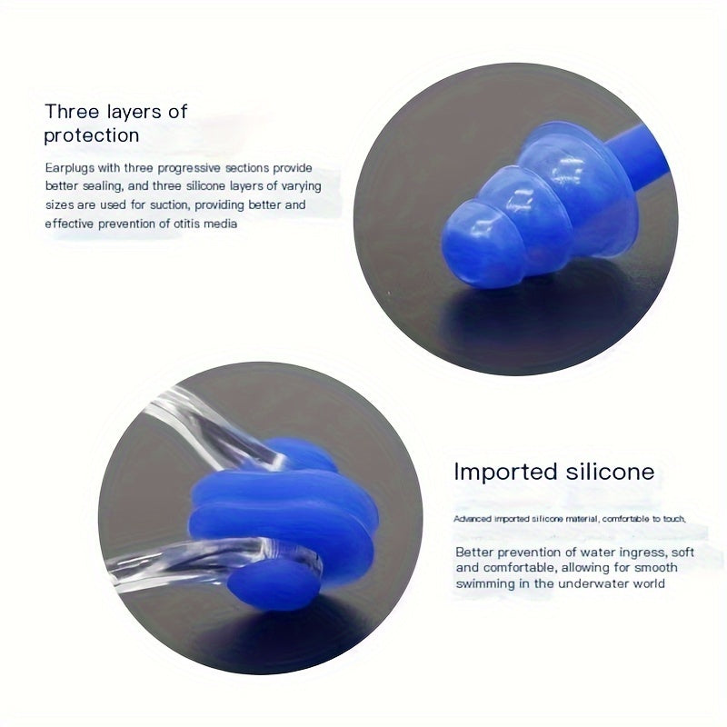 4 Pairs Swimming Earplugs & Nasal Clips, Noise Reduction for Sleep & Swim