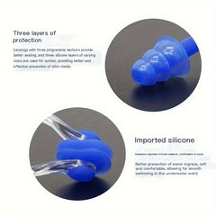 4 Pairs Swimming Earplugs & Nasal Clips, Noise Reduction for Sleep & Swim