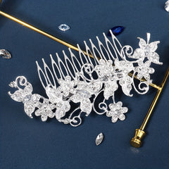 Rhinestone Crystal Hair Comb Leaf Insert Bridal Hair Accessories