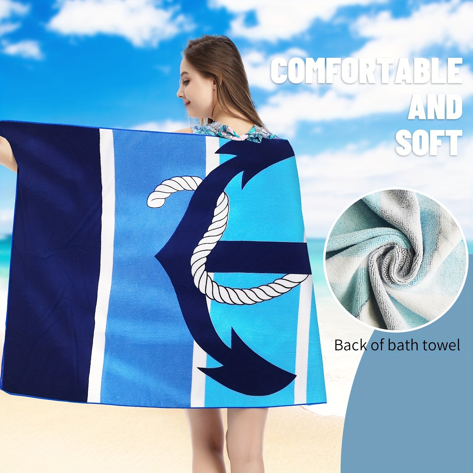 Mutao Microfiber Beach Towels Quick Drying Swim Towel Soft Oversized Blanket