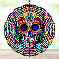 1pc Skeleton 3D Wind Spinner Halloween Outdoor Hanging Spinner Art