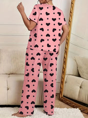 Lounge Set Women's Heart & Polka Dot Pajama Two Piece Set