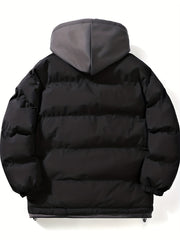 Men's 2 In 1 Casual Outdoor Sports Zip Padded Hooded Jacket