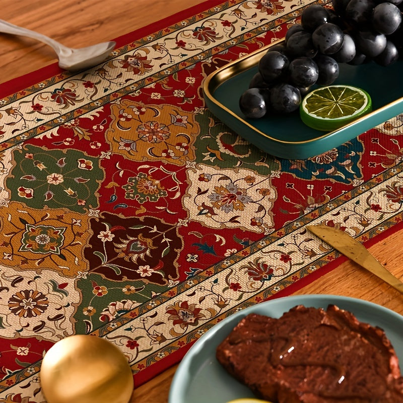 Bohemia Geometry Table Runner Linen for Holiday Party Decor