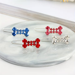 Rhinestone Dog Bone Hair Clips for Long Haired Dogs