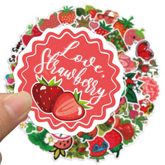 50pcs Cute Strawberry Doodle Sticker Pack