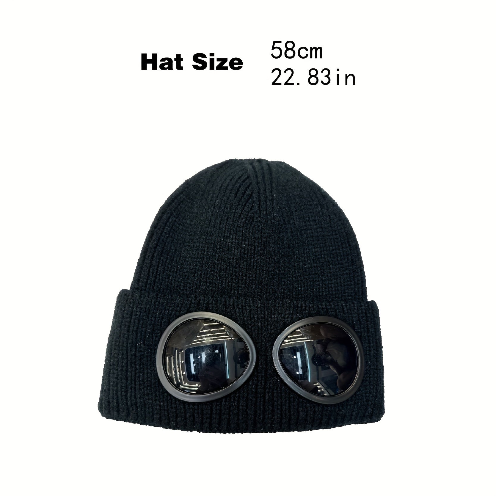 Winter Sport Knit Beanie Hat for Men and Women with Glasses