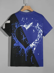 Men's Heart Pattern Sports T-shirt for Summer