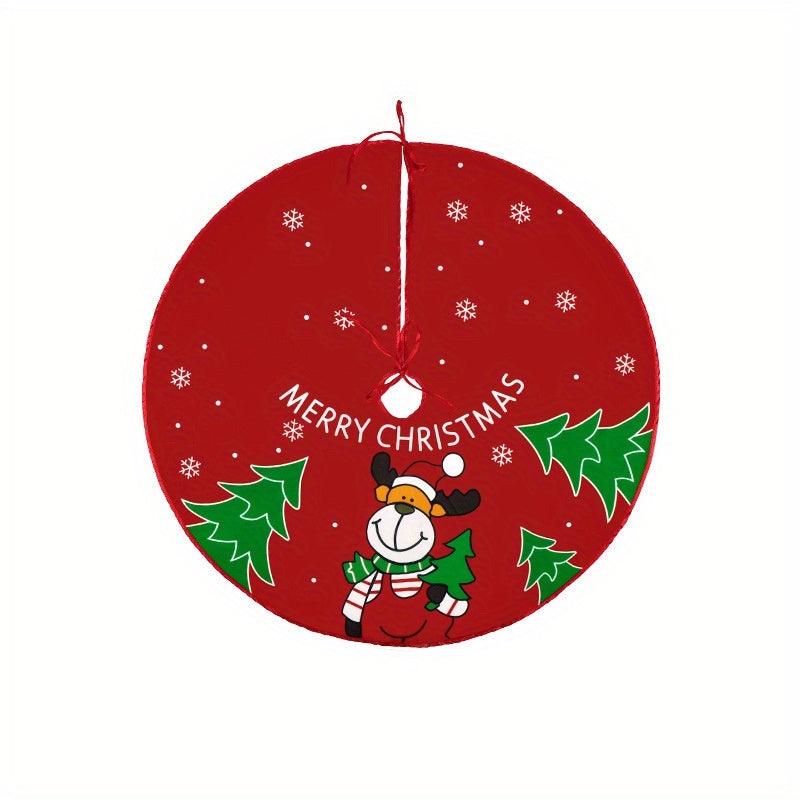 Disposable Christmas Tree Skirt Creative Printing Tree Bottom Decoration