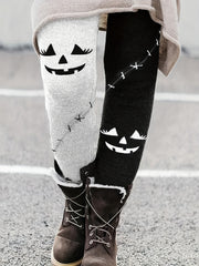 Halloween Casual Pants Women's Colorblock Skinny Leggings