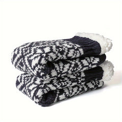 Christmas Snowflake Print Plush Socks