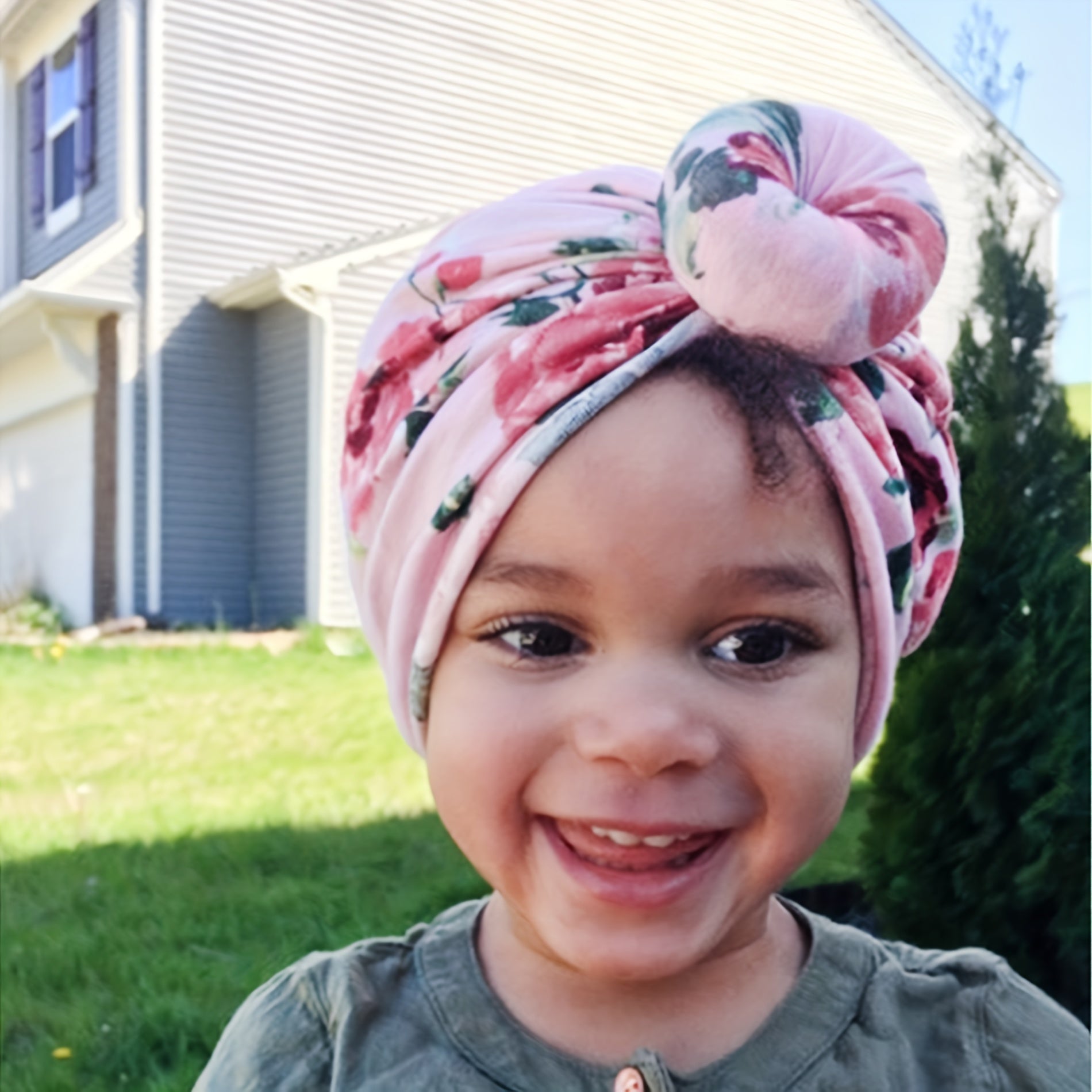 Printed Bun Head Baby Headscarf And Hat 0-3 Years Old Baby Supplies