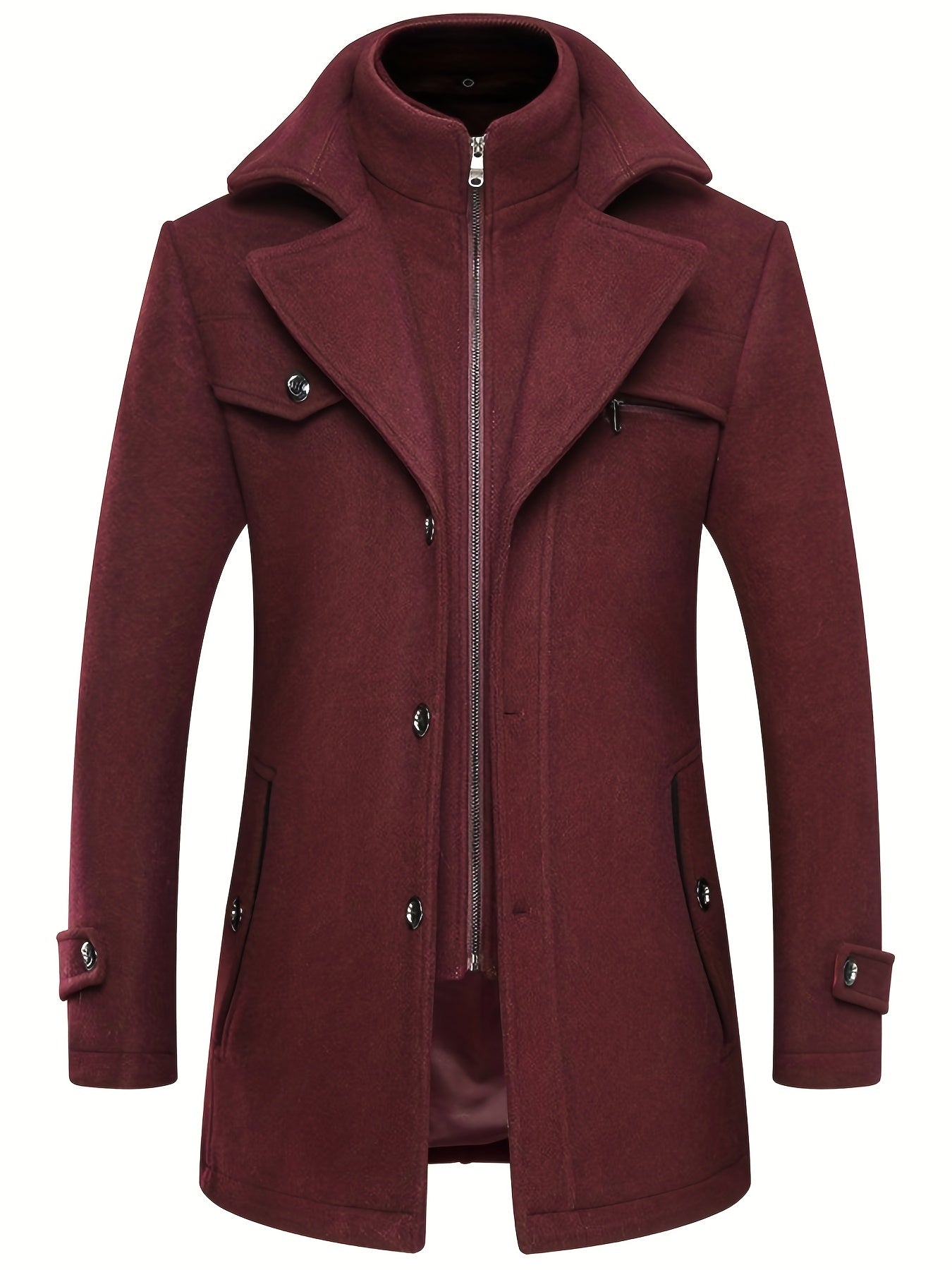 Men's Winter Thick Warm Zip Long Jacket