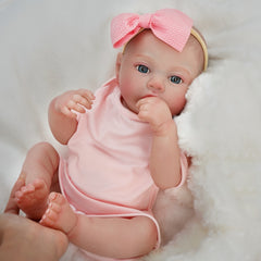 Reborn Baby Doll Pink with Bow Feeding Kit Ideal Gift
