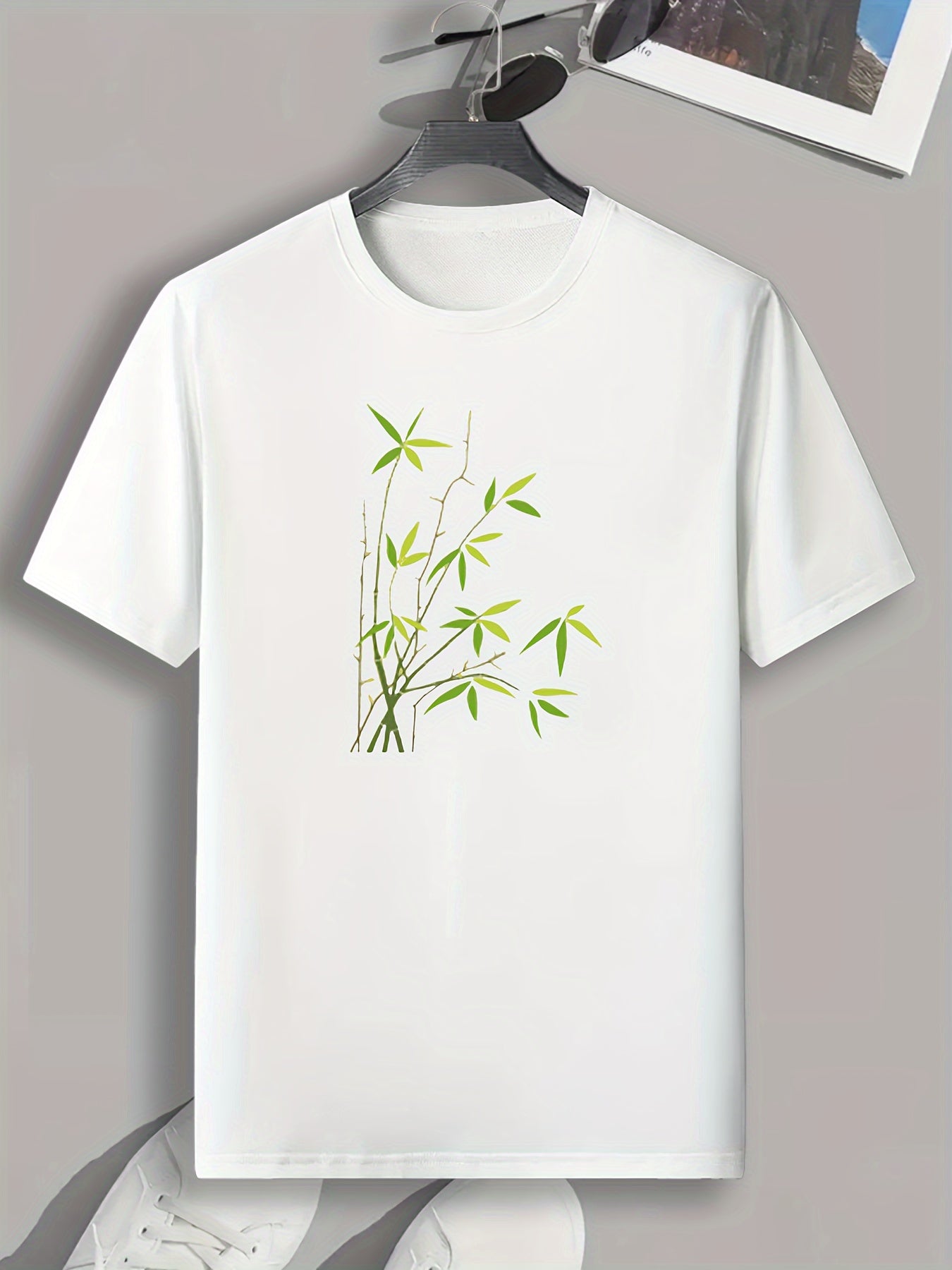 Bamboo Print Men's Graphic T-shirt for Summer