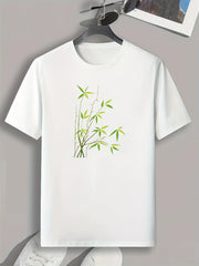 Bamboo Print Men's Graphic T-shirt for Summer