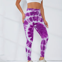 Tie Dye Yoga Seamless Leggings High Waist Sports Tight Pant