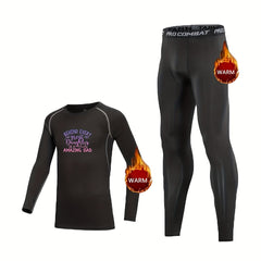 2pcs Kids Fleece Compression Sets Long Sleeve Pullover Matching Pants