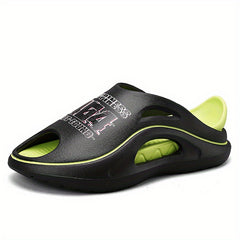 Men's Letter Print Platform Slides Non Slip Comfortable