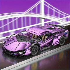 1300 pcs Plated Purple Sports Car Model Kit Building Blocks