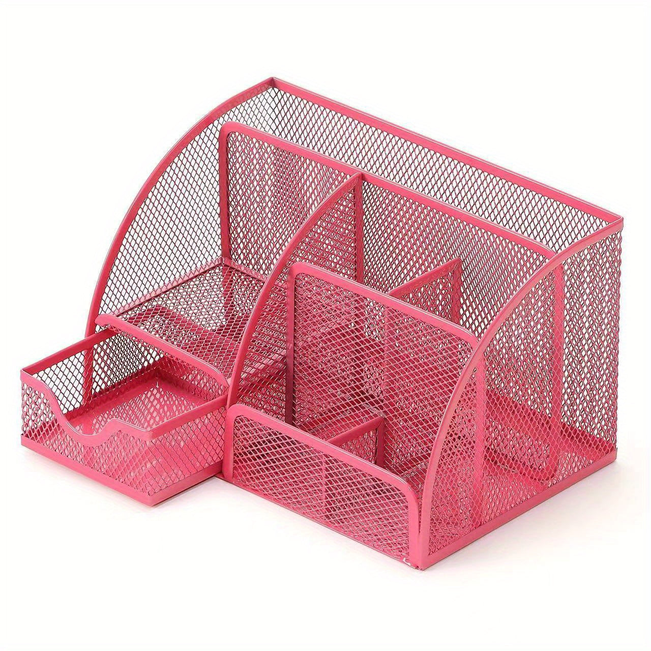 Mesh Pencil Desk Organizer with 6 Compartments