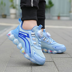 Boys Casual Mixed Sneakers Rotating Button Lightweight Anti Slip Sneakers