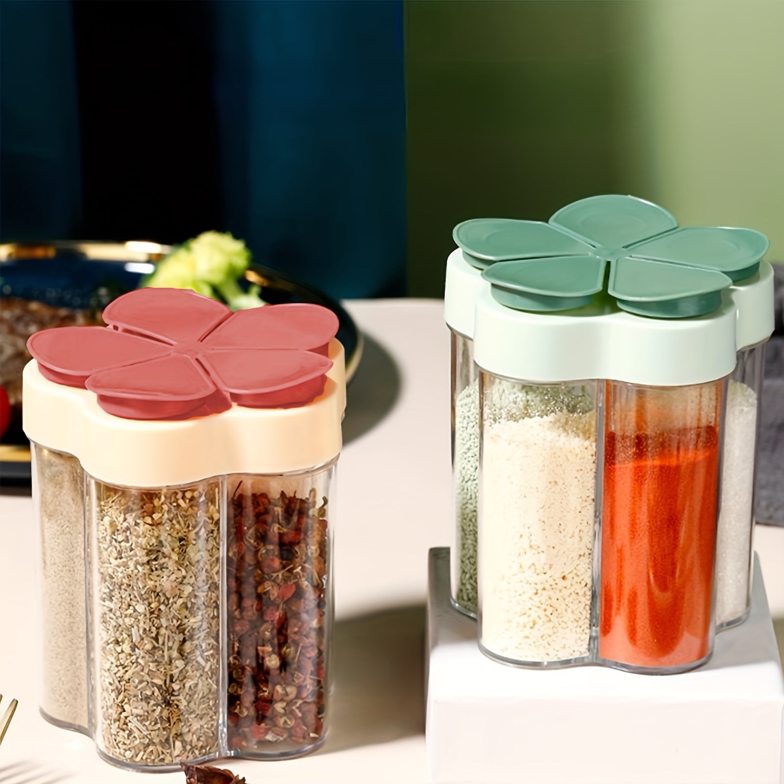 5 in 1 Kitchen Seasoning Shaker Portable Bottle with Lid