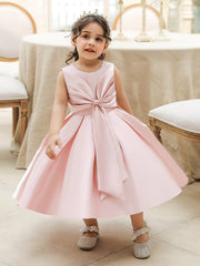 Baby Girl 1 Yr Dress Princess Twill Thick Satin Bow Baby Dress