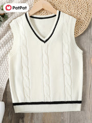 Kids Sleeveless V Neck Knitted Sweater Vest
