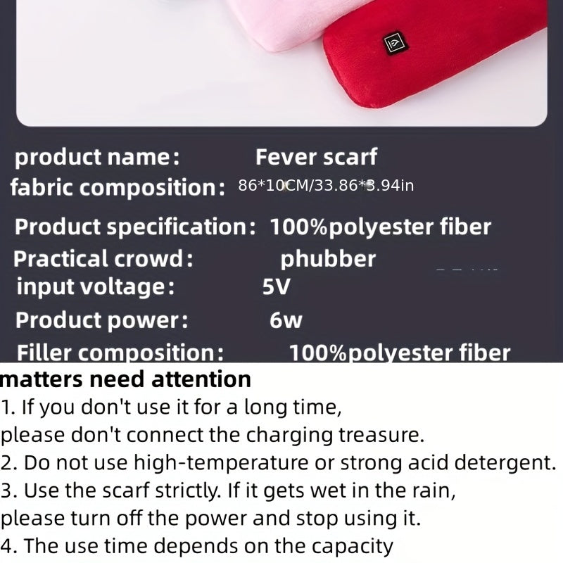 USB Charging Intelligent Heating Neck Scarf For Men And Women