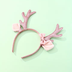 Deer Horn Bow Headwear Girl Headband Christmas Halloween Gift
