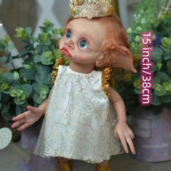 15" Soft Silicone Reborn Doll Hand Painted Fairy Elf Art Doll
