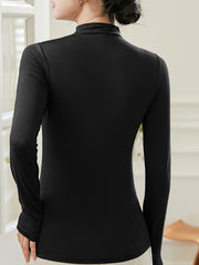 Women's Turtleneck Thermal Underwear Long Sleeve Slim Fit Top