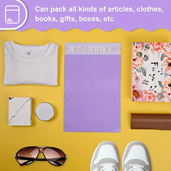 100pcs Purple Poly Mailers Self sealing Bags for Envelopes, Books, Clothing