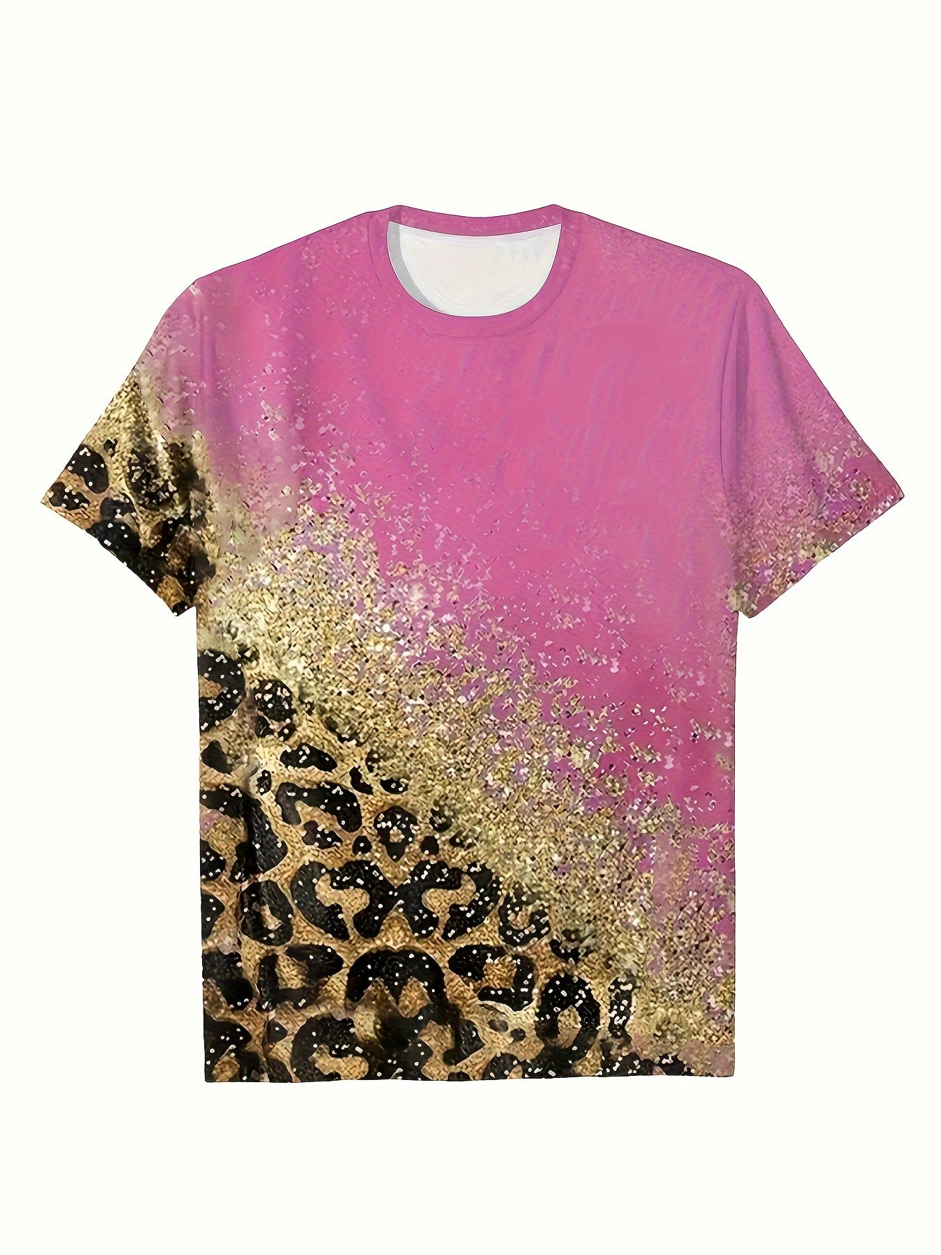 Leopard Print Short Sleeve T-shirt for Girls - Summer Gift