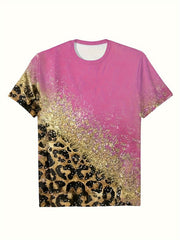 Leopard Print Short Sleeve T-shirt for Girls - Summer Gift