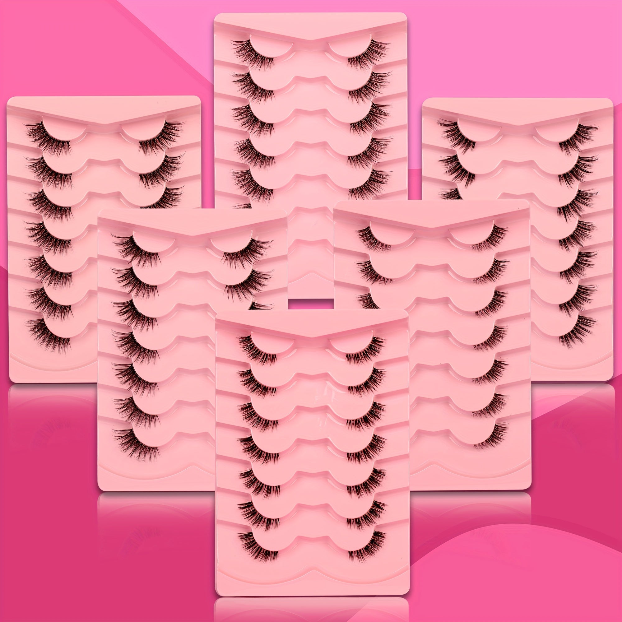 Cat Eyes Lashes Crisscross Half False Eyelashes Short Wispy Lashes