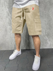 Men's Casual Graphic Drawstring Shorts With Pockets