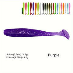 50pcs Paddle Tail Swimbaits Soft Fishing Lures Kit Bass Fishing Bait