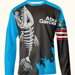 3D Fishbone Pattern Print Men's Graphic Crew Neck Long Sleeve Tee