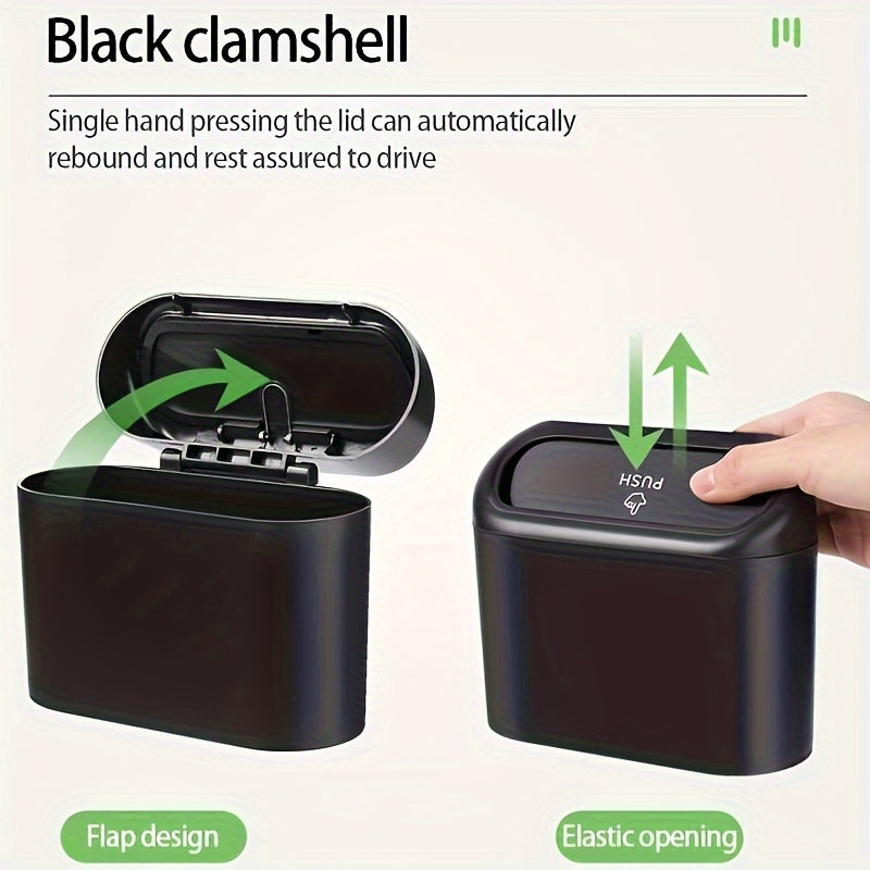 3PC Car Trash Can Side Hanging Large Capacity with Lid Storage Bucket