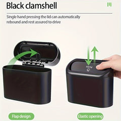 3PC Car Trash Can Side Hanging Large Capacity with Lid Storage Bucket