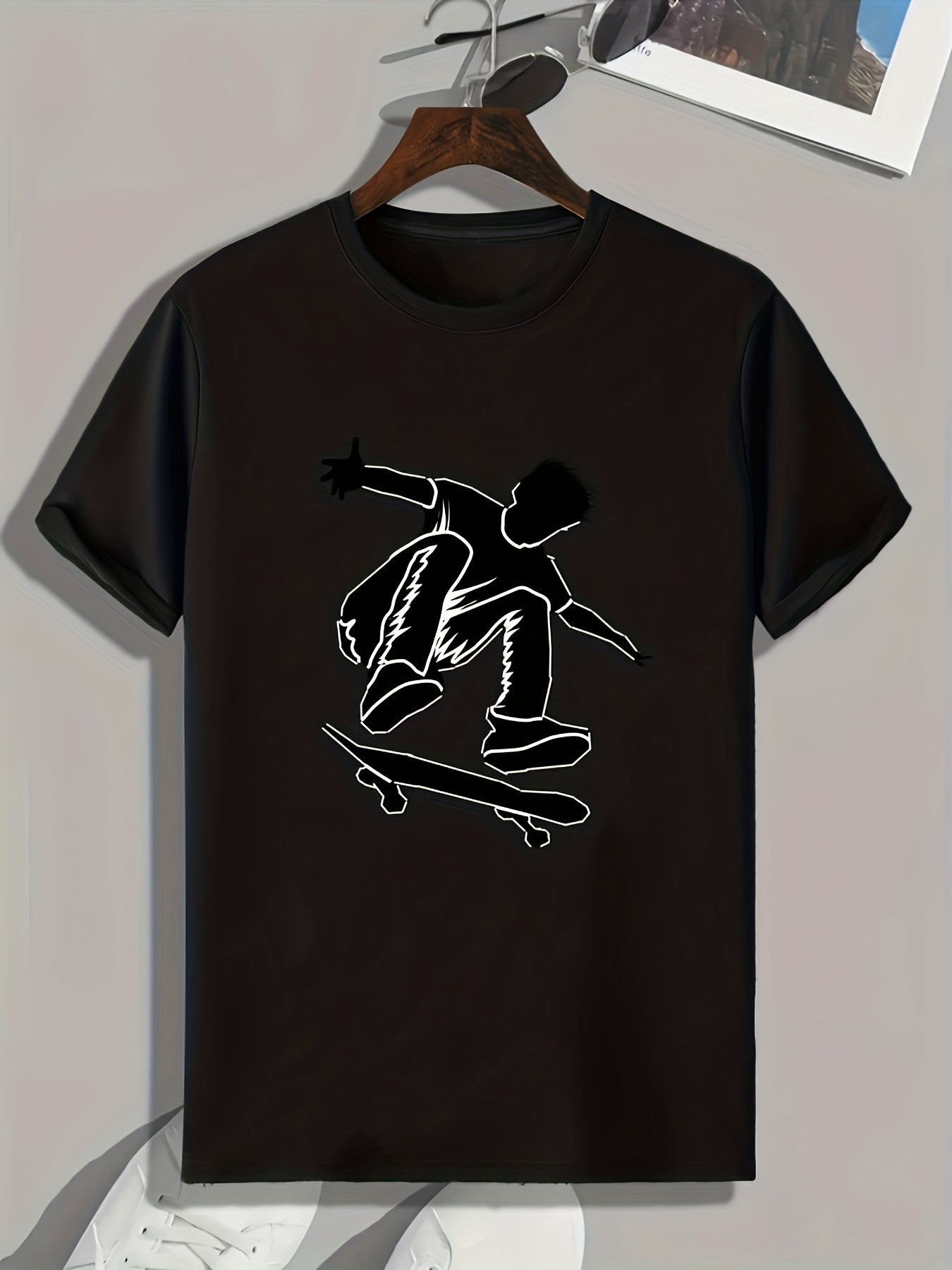 Skateboarding Print Men's Graphic Tee Comfy Casual Summer Tshirt