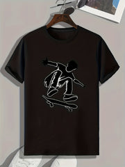 Skateboarding Print Men's Graphic Tee Comfy Casual Summer Tshirt